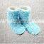 Candy color rose velvet ribbon hemming autumn and winter thermal at home boots