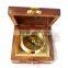Nautical Brass Geological Compass - Magnetic Compass With Wooden box 13511