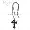 Black Cross Shake Stiff Monogram Acrylic Necklace