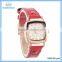 Chinese wholesale red color leather strap bracelet watches