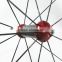 Mixed carbon wheels 50mm 88mm clincher 2016 version with straight pull hub red color