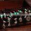 Bohemian Red Garnet Ruby Glass Bead Multilayer Color Block Bracelet Bangle