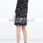 2015 summer long sleeve round neck elegant chiffon casual dress with sefl fabric belt - SYK15001