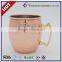 2016 FDA safe Stainless steel hammered copper plated moscow mule mug