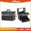 Good design small makeup vanity case black aluminum train makeup case with drawers and lighted mirror