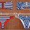 Navy blue and white striped popular Brazilian reversible bikini