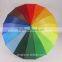 16 ribs bright color golf umbrella big rainbow umbrella