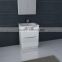 600mm Modern Floor Standing White Vanity Unit With Stone Basin