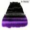 free sample long silk straight Latest OEM design1b purple ombre synthetic hair extension from China