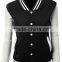 Plain Black Double Colors Varsity Jackets Without Hood Plain Jacket Style