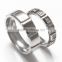 Fashion western wedding ring sets blue carbon fiber inlay couples wedding ring