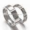 Shiny Polished With AAA Cubic Zirconium Stones Titanium Cross Couple Ring