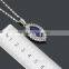 Fashion Jewelry Factory wholesale price white gold plated oval shape sapphire wedding jewelry set for women's