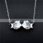 gold and silver fashion pendant fancy fish withe zirconia necklace for gift