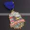 Custom Zinc Alloy Metal sports Medallion with ribbon printing logo