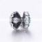 S361 Globalwin Sky Blue Zircons Paved Sea Charms Crystal S925 Shell Design Charms For Bracelet And Necklace
