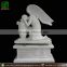 White Marble Carved Angel Statue Design Monument Headstone