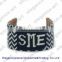 Custom monogram needlepoint bracelet , embroidery cuff bangle