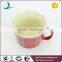 Red embossed microwave safe ceramic soup mug with plastic lid