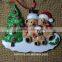 Cute gloss bear family personalized christmas tree ornaments