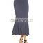 Womens Tight Skirt Stylish Stretchy Fishtail Mermaid Slim Fit Pleated Cotton Polyester Korean Style Long Skirt Fashion