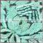 Light green big flower elegant shining polyester embroidery mesh tulle lace fabric