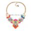 Multicolor resin gems women simple necklace ,yiwu jewelry factory