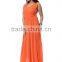 Women Chiffon V Neck Sleeveless Cocktail Party Evening Gown Long Dress