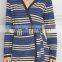 Comfortable Slip On 100% Cotton Womens Loungewear with Attached Belt in Colorful Stripes