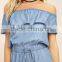 Guangzhou Supplier Fashion romper women summer sexy denim jumpsuits women 2017