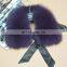 Factory price hand made fox fur collar neck warmer with ribbon