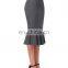 Kate Kasin Occident Women's Fashion OL Causal Grey Mermaid Hips-Wrapped Pencil Skirt KK000241-4