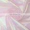2015 hot sale decoration crumpled rainbow organza fabric