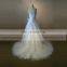 Elegant Sweet Heart A-line Ruffle ORG Wedding Dress With Sash Chapel Train
