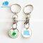 Wholesale high quality metal trolley token cheap custom token coins with chains hooks