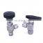 Panel type 90 degree angle stainless steel single check mini ball valve