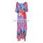 2019 Loose Multicolored Bohemian Printed Self Belted Summer Beach Dress Chiffon Tunic Women Beachwear Sarongs robe de plage