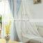 Wholesale double layer one-piece beautiful decoration white embroidered sheer curtains colourful full shade blackout curtain