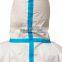 High quality industrial hooded medical disposable coverall with anti-splash material for hospital use
