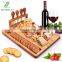 Bamboo Cheese Board Meat Charcuterie Platter Serving Tray with 4 Tableware Stainless Steel Knife
