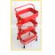 3 tiers carts metal multifunctional racks folding  trolley utility kitchen storage holders rolling cart