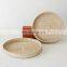 White Woven Round Rattan Tray, Coffee Table Tray, Round Boho Serving Tray for Table Wholesale