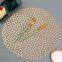 Fancy Modern Round Flower Pattern Non Slip Heat Resistant PVC Table Pads Bowl Hollow Place Mats