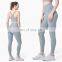 Women Fitness 2 Piece Yoga Sets Solid Color High Waist Legging Set With Pocket