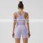 Recycle Yoga Gym Shorts Yoga Set Fitness Women 2 Piece Set Ribbed Women Biker Shorts Set