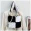 038New style Plush bag splicing elements Pearl strap shoulder straddle handbag for women