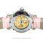 SA8139 IP rose gold vintage leather strap skeleton auto watch