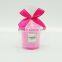 color ribbon decorate glass candle jar with handle glass candle holder