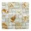 Beige marble mixed white marble 3D mosaic tiles