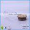 4oz Wide Mouth Clear Round Glass Storage Jars With Wooden Bamboo Cork Lid